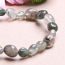 Crystal with green rutile bracelet made of oval stones