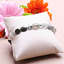 Crystal with green rutile bracelet made of oval stones