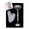 Massage roller and gua sha crystal heart shape gift set