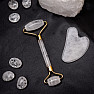 Massage roller and gua sha crystal heart shape gift set