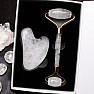 Massage roller and gua sha crystal heart shape gift set