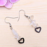 Crystal earrings stainless steel with stones and hearts