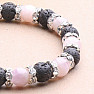 Kunzite and Lava Sparkling Beaded Bracelet