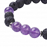 Lava stone bracelet with amethyst beads