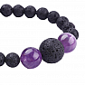 Lava stone and amethyst beaded bracelet