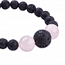 Lava stone and rose quartz beaded bracelet