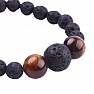 Lava stone and tiger&#39;s eye beaded bracelet