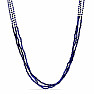 Labradorite and lapis lazuli cut bead necklace