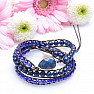 Lapis lazuli with cut glass beads bracelet extra wrap