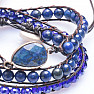 Lapis lazuli with cut glass beads bracelet extra wrap