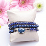 Lapis lazuli with cut glass beads bracelet extra wrap