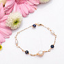 Lapis lazuli with pearls chain bracelet