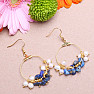 Lapis Lazuli fashion circle earrings with pearls