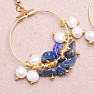 Lapis Lazuli fashion circle earrings with pearls