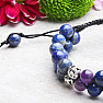 Lapis lazuli chakra bracelet double with Shamballa clasp