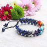 Lapis lazuli chakra bracelet double with Shamballa clasp