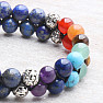 Lapis lazuli chakra bracelet double with Shamballa clasp