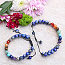 Lapis lazuli chakra bracelet double with Shamballa clasp