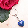 Key ring with lapis lazuli heart size M