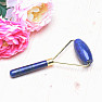 Lapis lazuli massage roller one-sided gold color