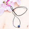 Lapis lazuli satin bead on a leather cord