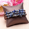 Flexible bracelet made of lapis lazuli and wooden beads