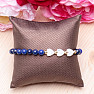 Lapis lazuli bracelet with pearl hearts