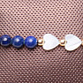 Lapis lazuli bracelet with pearl hearts