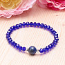 Bracelet made of cut glass beads with lapis lazuli