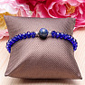 Bracelet made of cut glass beads with lapis lazuli