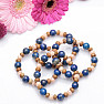 Lapis lazuli with wooden rings and glass beads Aqua aura bracelet RB Design 145