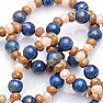 Lapis lazuli with wooden rings and glass beads Aqua aura bracelet RB Design 145