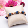 Lapis lazuli with wooden rings and glass beads Aqua aura bracelet RB Design 145