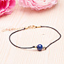 Fashion waxed cord bracelet with lapis lazuli