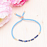 Lapis lazuli cut glitter drawstring bracelet