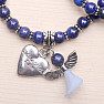 Mother and daughter lapis lazuli bracelets with angels and hearts