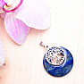 Lapis Lazuli circle pendant with Tree of Life