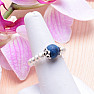 Lapis Lazuli bead ring elastic