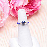 Lapis Lazuli elastic ring with glass seed beads