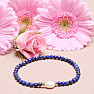 Lapis lazuli with pearl fashion bracelet extra quality cut beads