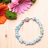 Larimar chopped bracelet with decorative magnetic clasp