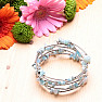 Larimar and steel fashion bracelet wide wrap