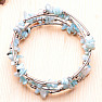 Larimar and steel fashion bracelet wide wrap