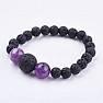 Lava stone necklace and bracelet with amethyst