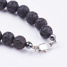 Lava stone necklace and bracelet with amethyst