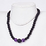 Lava stone necklace and bracelet with amethyst