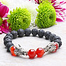 Lava stone and carnelian with dragon heads men's bracelet RB Design 63