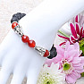 Lava stone and carnelian with dragon heads men's bracelet RB Design 63