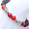 Lava stone and carnelian with dragon heads men's bracelet RB Design 63