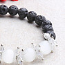 Lava stone fashion bracelet with white ulexite